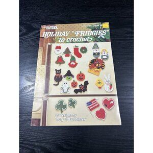 Vtg 1984 Leisure Arts Holiday Fridgies To Crochet 328 Pattern Booklet 22 Designs